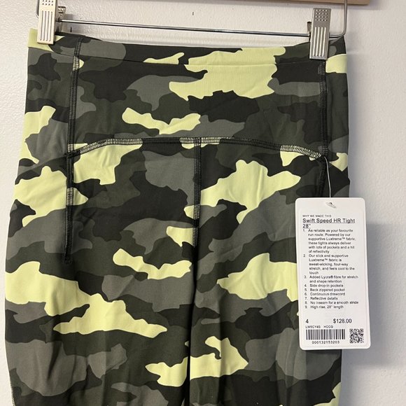 Lululemon Swift Speed High-Rise Tight 28",Heritage 365 Camo Crispin Size- 4 NWT - Picture 4 of 7